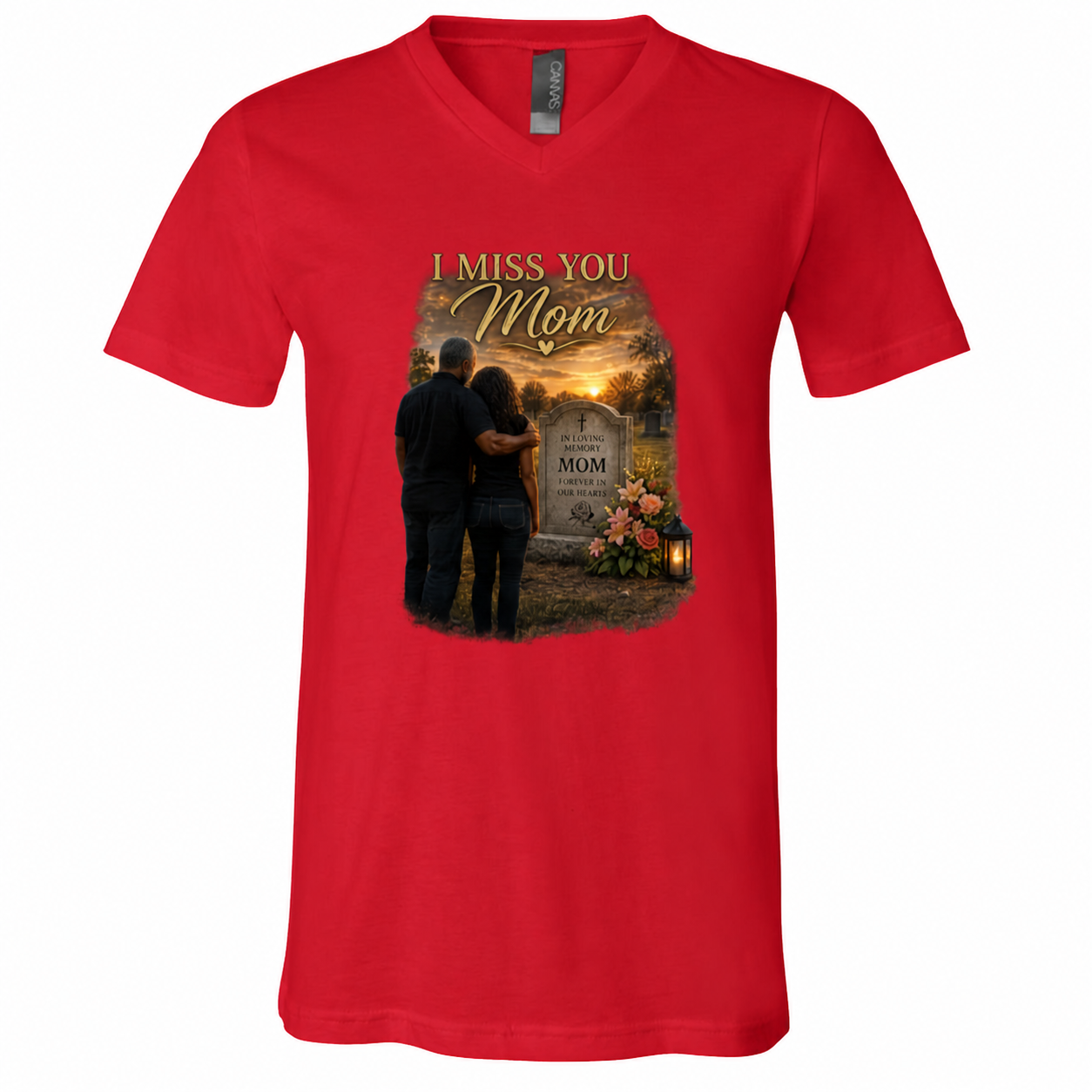 Forever In My Heart Mom Memorial V-Neck Shirt